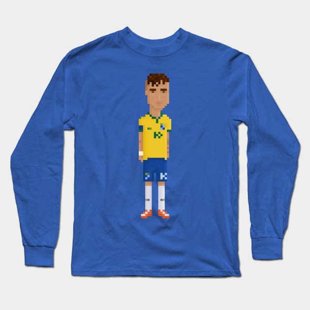Neymar Long Sleeve T-Shirt by PixelFaces